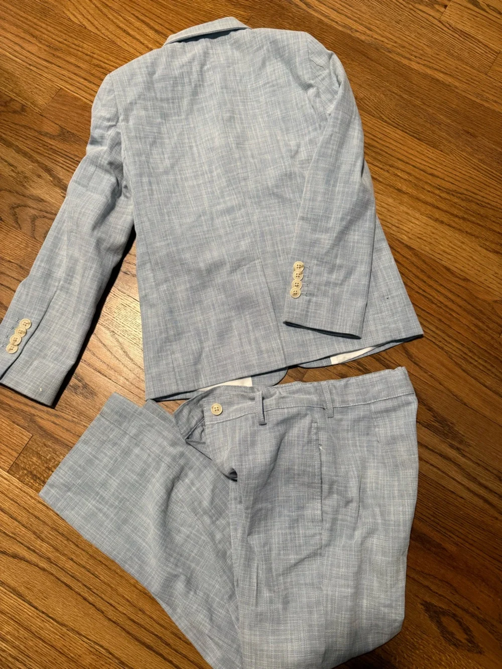 Cat & Jack Light Blue Plaid Boys Suit Blazer & Pants